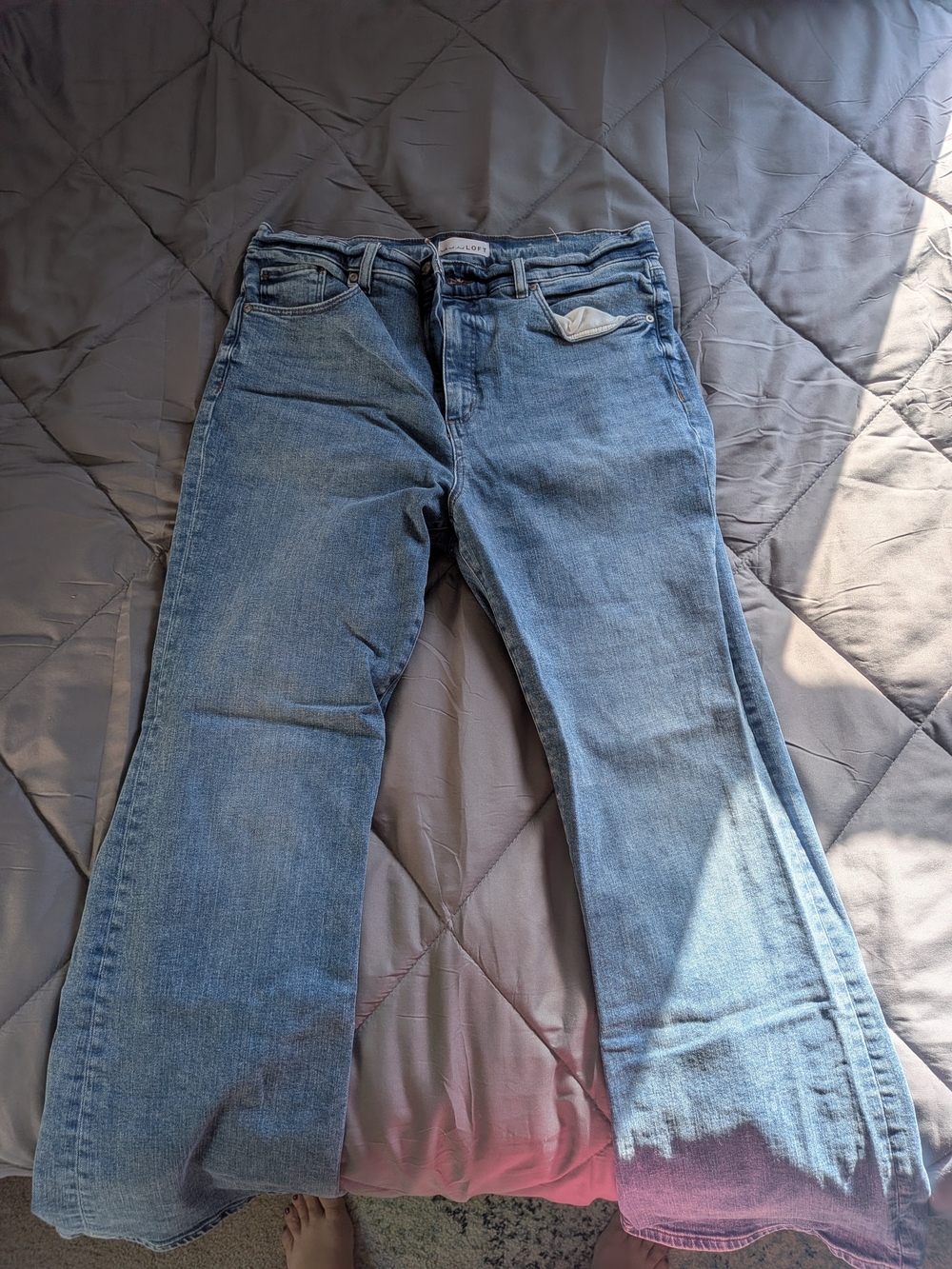 LOFT Light Blue Wide Leg Flare Jeans